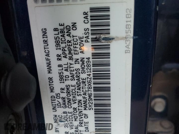 2006 Pontiac Vibe with VIN 5Y2SM678X6Z412894, listed as a Copart auction lot 81199444 with 190,921 mi miles and Salvage Title. Bid and sale history available at carsss.com. Image 13.