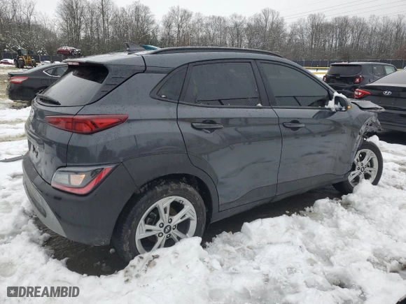 2023 Hyundai Kona SEL with VIN KM8K32AB3PU063636, listed as a Copart auction lot 44851405 with 19,470 mi miles and Salvage Title. Bid and sale history available at carsss.com. Image 3.