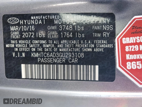 2016 Hyundai Veloster z VIN KMHTC6AD3GU293108, wystawiony jako Copart lot #47107635 z przebiegiem 97 731 mil mil oraz Szkoda całkowita • Salvage title. Historia ofert i sprzedaży dostępna na DreamBid. Obrazek 12.