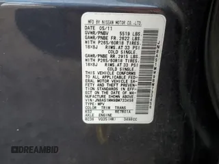 2011 Infiniti FX35 with VIN JN8AS1MW9BM733456, listed as a Copart auction lot 79084084 with 0 mi miles and Salvage Title. Bid and sale history available at carsss.com. Image 13.