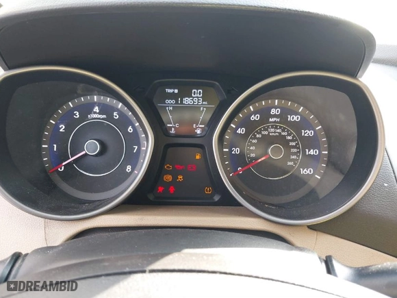 2013 Hyundai Elantra GLS PZEV with VIN 5NPDH4AE1DH407717, listed as a IAAI auction lot 41453055 with 118,693 mi miles. Bid and sale history available at carsss.com. Image 7.