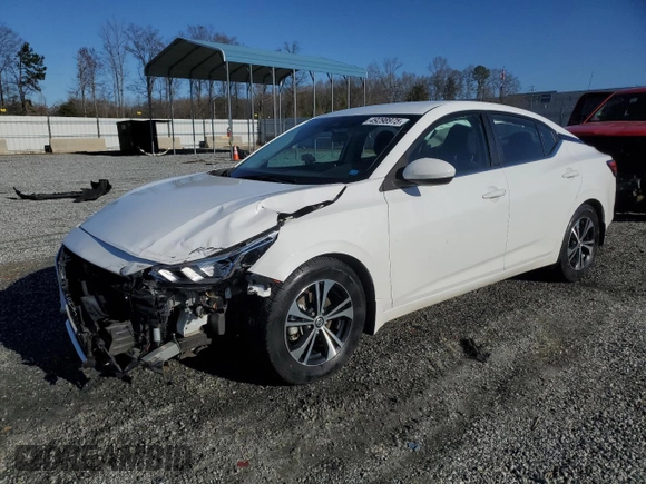 2022 Nissan Sentra SV with VIN 3N1AB8CV6NY206041, listed as a Copart auction lot 49298975 with 55,482 mi miles and Salvage Title. Bid and sale history available at carsss.com. Image 1.