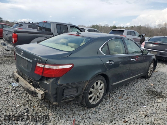 2008 Lexus LS 460 with VIN JTHBL46F485064011, listed as a Copart auction lot 48799195 with 198,182 mi miles and Salvage Title. Bid and sale history available at carsss.com. Image 3.
