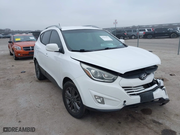2014 Hyundai Tucson Limited with VIN KM8JU3AG6EU879974, listed as a IAAI auction lot 41527912 with 113,863 mi miles. Bid and sale history available at carsss.com. Image 1.