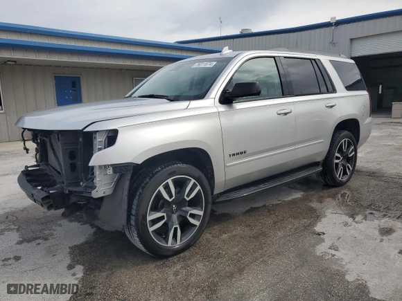 2018 Chevrolet Tahoe Premier with VIN 1GNSCCKJ9JR203707, listed as a Copart auction lot 78011674 with 76,337 mi miles and Salvage Title. Bid and sale history available at carsss.com. Image 1.