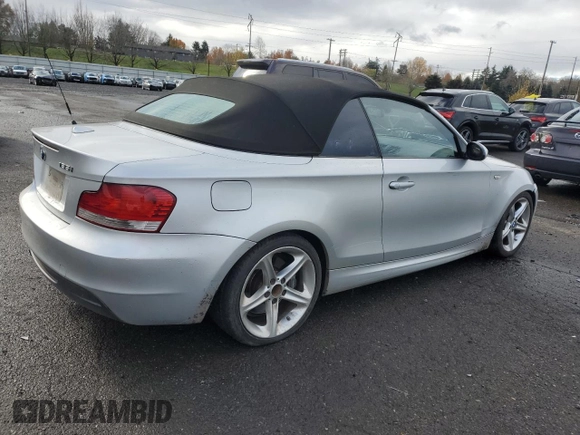 2008 BMW 1 Series 135i with VIN WBAUN93528VF55237, listed as a Copart auction lot 81939914 with 109,031 mi miles and Salvage title. Bid and sale history available at DreamBid. Image 3.