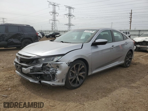 2019 Honda Civic Sport with VIN 2HGFC2F8XKH517042, listed as a Copart auction lot 51226175 with 45,419 mi miles and Salvage Title. Bid and sale history available at DreamBid. Image 1.