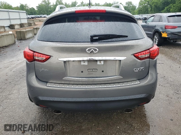 2016 Infiniti QX70 with VIN JN8CS1MW4GM751993, listed as a Copart auction lot 56351675 with Not provided miles and Salvage title. Bid and sale history available at DreamBid. Image 6.