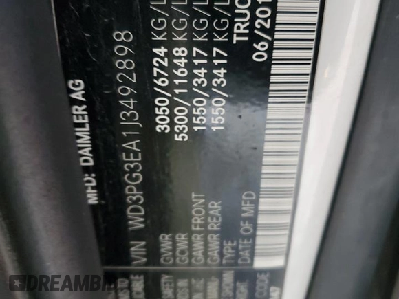 2018 Mercedes-Benz Metris Cargo with VIN WD3PG3EA1J3492898, listed as a Copart auction lot 72362084 with 130,100 mi miles and Clean Title. Bid and sale history available at carsss.com. Image 13.