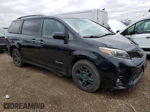 2019 Toyota Sienna SE with VIN 5TDXZ3DC1KS014970, listed as a Copart auction lot 55751445 with 168,028 mi miles and Salvage title. Bid and sale history available at DreamBid. Image 4.