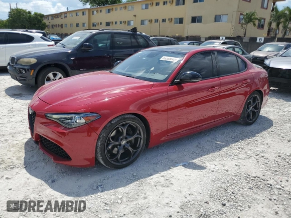 2018 Alfa Romeo Giulia z VIN ZARFAEBN6J7597215, wystawiony jako Copart lot #53338845 z przebiegiem 55 130 mil mil oraz Szkoda całkowita • Salvage title. Historia ofert i sprzedaży dostępna na DreamBid. Obrazek 1.