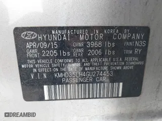2016 Hyundai Elantra GT with VIN KMHD35LH4GU274453, listed as a IAAI auction lot 41631447 with 140,060 mi miles. Bid and sale history available at carsss.com. Image 9.
