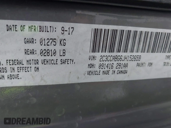 2018 Chrysler 300 S with VIN 2C3CCABG6JH152659, listed as a IAAI auction lot 41777468 with 101,743 mi miles and . Bid and sale history available at DreamBid. Image 9.