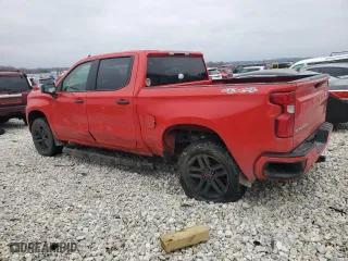 2021 Chevrolet Silverado 1500 Custom with VIN 1GCUYBEF5MZ126035, listed as a Copart auction lot 84873734 with 0 mi miles and Salvage Title. Bid and sale history available at carsss.com. Image 2.