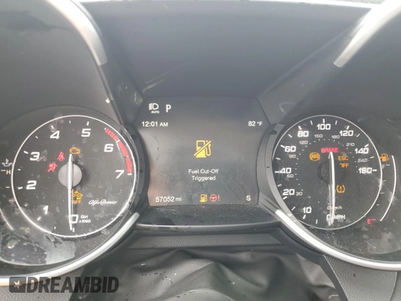 2020 Alfa Romeo Giulia with VIN ZARFANAN6L7633117, listed as a Copart auction lot 56212575 with 57,052 mi miles and Salvage title. Bid and sale history available at DreamBid. Image 9.