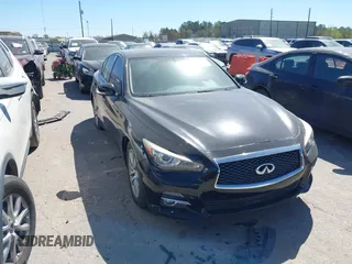 2015 Infiniti Q50 Premium with VIN JN1BV7AP4FM343848, listed as a IAAI auction lot 41825586 with 1 mi miles. Bid and sale history available at carsss.com. Image 1.