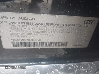 2015 Audi A8 3.0T with VIN WAU3GAFD7FN037726, listed as a IAAI auction lot 41793699 with 100,773 mi miles and . Bid and sale history available at DreamBid. Image 9.