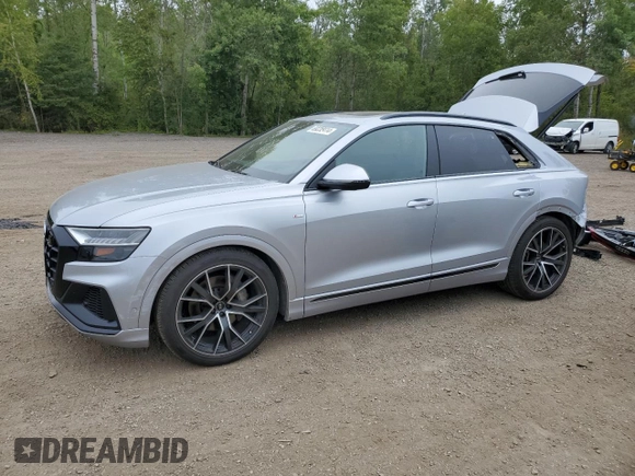 2022 Audi Q8 Prestige with VIN WA1FVBF13ND006067, listed as a Copart auction lot 69232414 with 57,797 mi miles and Salvage Title. Bid and sale history available at carsss.com. Image 1.