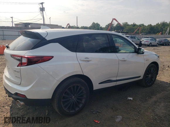 2023 Acura RDX Advance with VIN 5J8TC2H82PL009304, listed as a Copart auction lot 65121524 with 4,957 mi miles and Salvage title. Bid and sale history available at DreamBid. Image 3.
