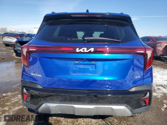 2025 Kia Seltos S with VIN KNDEUCAA9S7696323, listed as a Copart auction lot 46480175 with 6,061 mi miles and Salvage Title. Bid and sale history available at carsss.com. Image 6.
