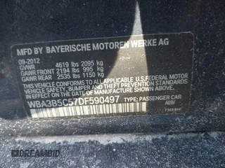 2013 BMW 3 Series 328i xDrive with VIN WBA3B5C57DF590497, listed as a IAAI auction lot 41424351 with 119,307 mi miles. Bid and sale history available at carsss.com. Image 9.