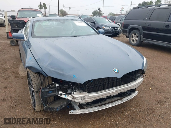 2020 BMW 8 Series M850i xDrive with VIN WBABC4C03LCE83098, listed as a IAAI auction lot 41430012 with 27,073 mi miles. Bid and sale history available at carsss.com. Image 1.
