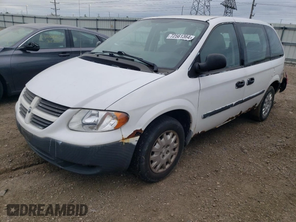 2006 Dodge Caravan Cargo z VIN 1D4GP21E26B511838, wystawiony jako Copart lot #72561364 z przebiegiem 56 444 mil mil oraz Tytuł czysty. Historia ofert i sprzedaży dostępna na DreamBid. Obrazek 1.
