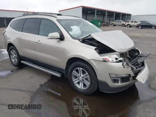 2015 Chevrolet Traverse LT with VIN 1GNKRGKD6FJ176925, listed as a IAAI auction lot 41945280 with 121,084 mi miles. Bid and sale history available at carsss.com. Image 1.