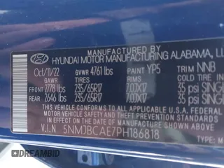2023 Hyundai Tucson SEL with VIN 5NMJBCAE7PH186818, listed as a IAAI auction lot 41753023 with 32,548 mi miles. Bid and sale history available at carsss.com. Image 9.
