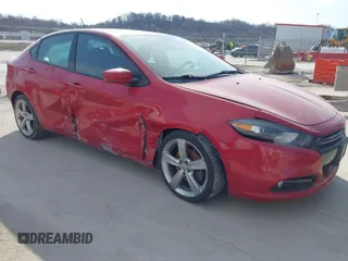 2014 Dodge Dart GT with VIN 1C3CDFEB1ED701407, listed as a IAAI auction lot 41705509 with 201,553 mi miles. Bid and sale history available at carsss.com. Image 1.
