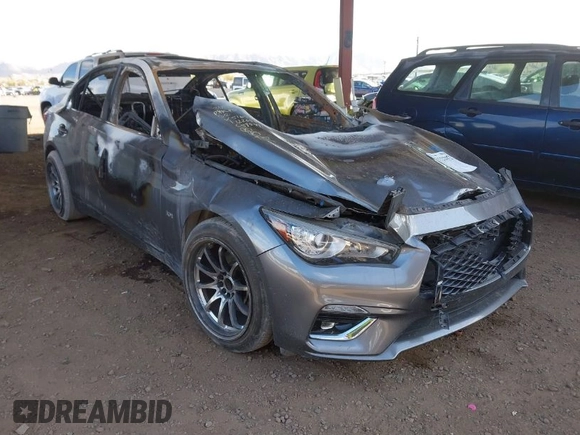 2019 Infiniti Q50 Luxe with VIN JN1EV7AP7KM516561, listed as a IAAI auction lot 41722072 with Not provided miles and . Bid and sale history available at DreamBid. Image 1.