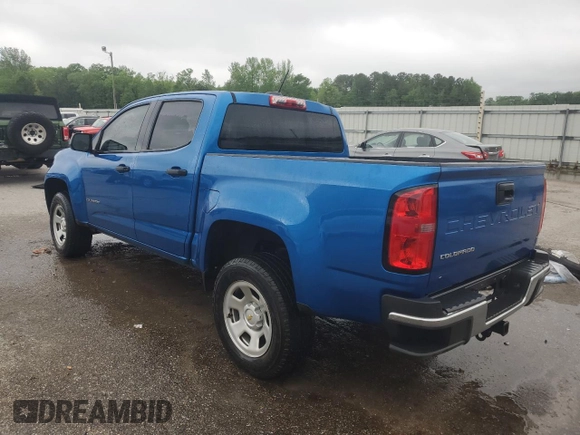 2021 Chevrolet Colorado 2WD Work Truck with VIN 1GCGSBEA8M1142022, listed as a Copart auction lot 51664265 with 56,130 mi miles and Salvage title. Bid and sale history available at DreamBid. Image 2.