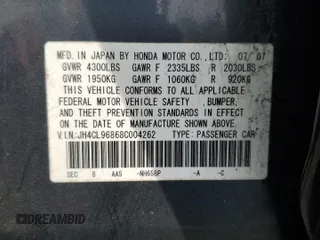 2008 Acura TSX z VIN JH4CL96868C004262, wystawiony jako Copart lot #54663525 z przebiegiem 91 722 mil mil oraz Szkoda całkowita • Salvage title. Historia ofert i sprzedaży dostępna na DreamBid. Obrazek 12.