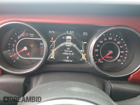 2018 Jeep Wrangler Unlimited Rubicon with VIN 1C4HJXFNXJW141877, listed as a Copart auction lot 55913055 with 71,503 mi miles and Salvage title. Bid and sale history available at DreamBid. Image 9.