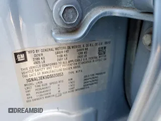 2013 Chevrolet Captiva Sport LT with VIN 3GNAL3EK9DS633853, listed as a Copart auction lot 48248375 with 148,878 mi miles and Clean Title. Bid and sale history available at DreamBid. Image 12.