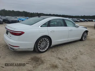 2021 Audi A8 with VIN WAU8DAF82MN021237, listed as a Copart auction lot 87891985 with 21,867 mi miles and Salvage Title. Bid and sale history available at carsss.com. Image 3.