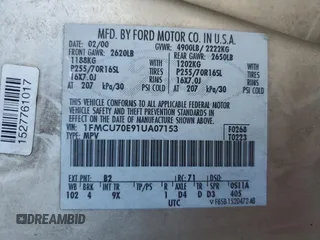 2001 Ford Explorer Sport z VIN 1FMCU70E91UA07153, wystawiony jako Copart lot #64460854 z przebiegiem 149 766 mil mil oraz Szkoda całkowita • Salvage title. Historia ofert i sprzedaży dostępna na DreamBid. Obrazek 15.
