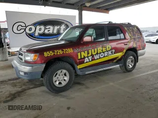 2000 Toyota 4Runner SR5 z VIN JT3GN86R3Y0138412, wystawiony jako Copart lot #54456685 z przebiegiem 163 248 mil mil oraz Nie do naprawy • Non repairable. Historia ofert i sprzedaży dostępna na DreamBid. Obrazek 1.