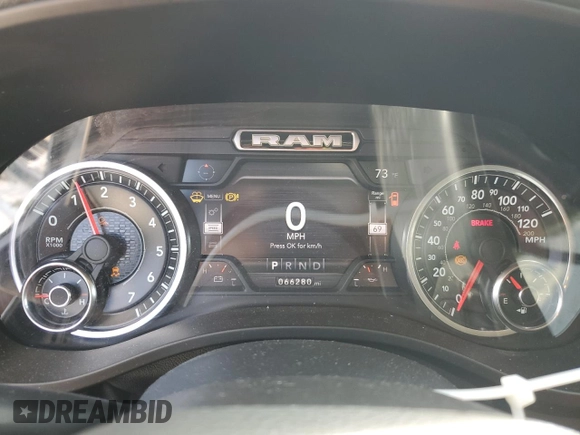 2020 Ram 1500 Big Horn with VIN 1C6RREBT9LN121495, listed as a Copart auction lot 79630484 with 66,280 mi miles and Salvage Title. Bid and sale history available at carsss.com. Image 9.