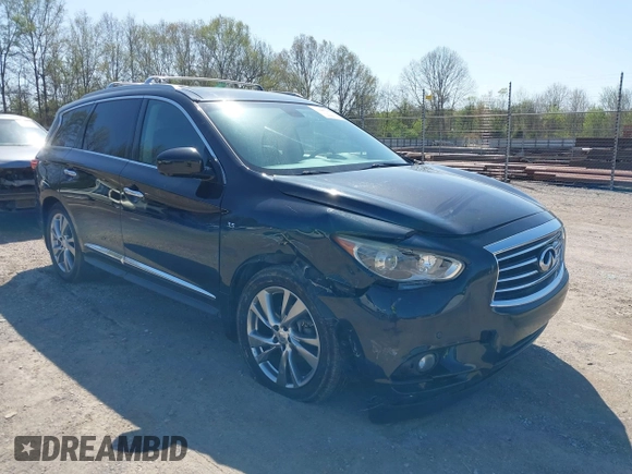 2015 Infiniti QX60 with VIN 5N1AL0MM7FC521714, listed as a IAAI auction lot 41897689 with 186,610 mi miles. Bid and sale history available at carsss.com. Image 1.