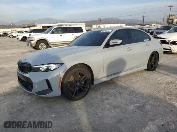 2023 BMW 3 Series 330i with VIN 3MW69FF01P8D71708, listed as a Copart auction lot 45745505 with 22,980 mi miles and Salvage Title. Bid and sale history available at carsss.com. Image 1.