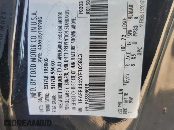 2000 Ford Mustang z VIN 1FAFP4442YF105843, wystawiony jako Copart lot #51977385 z przebiegiem 176 981 mil mil oraz Szkoda całkowita • Salvage title. Historia ofert i sprzedaży dostępna na DreamBid. Obrazek 12.