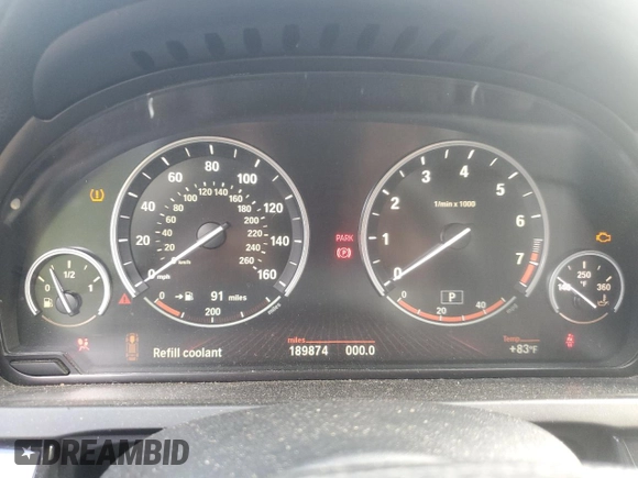 2009 BMW 7 Series 750i with VIN WBAKA83519CY35318, listed as a Copart auction lot 42594275 with 189,874 mi miles and Salvage Title. Bid and sale history available at DreamBid. Image 9.