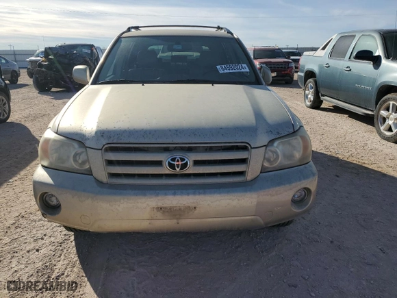 2005 Toyota Highlander with VIN JTEDP21A650067916, listed as a Copart auction lot 84592024 with 0 mi miles and Clean Title. Bid and sale history available at carsss.com. Image 2.