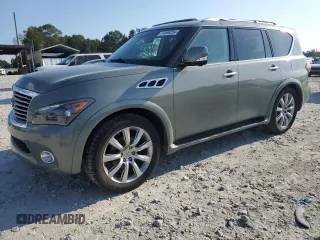 2011 Infiniti QX56 7-passenger with VIN JN8AZ2NE8B9006786, listed as a Copart auction lot 74598254 with 164,074 mi miles and Salvage Title. Bid and sale history available at carsss.com. Image 1.