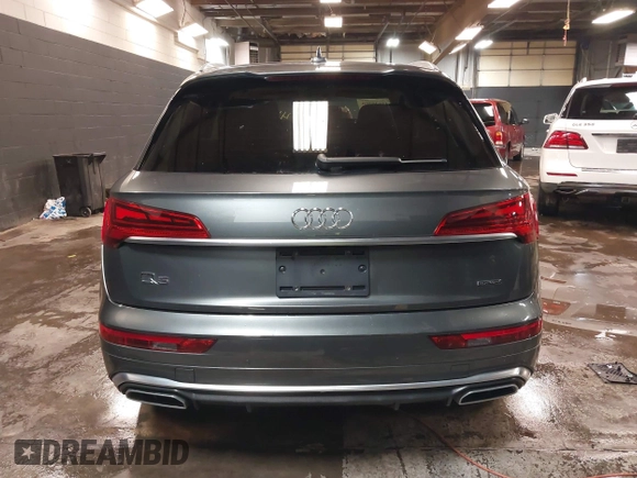 2022 Audi Q5 S line Premium with VIN WA1GAAFY8N2081365, listed as a IAAI auction lot 41630360 with 21,134 mi miles and . Bid and sale history available at DreamBid. Image 16.