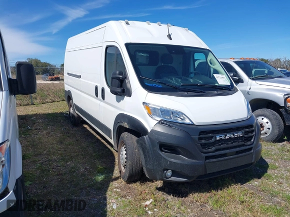 2024 Ram ProMaster Cargo Tradesman with VIN 3C6LRVDGXRE132198, listed as a IAAI auction lot 41723893 with 12,388 mi miles and . Bid and sale history available at DreamBid. Image 1.