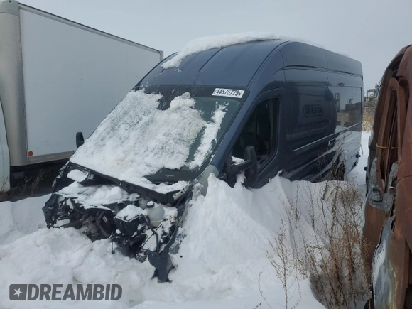 2021 Ford Transit Cargo with VIN 1FTBR3U87MKA68354, listed as a Copart auction lot 44575775 with Not Provided miles and Salvage Title. Bid and sale history available at DreamBid. Image 1.