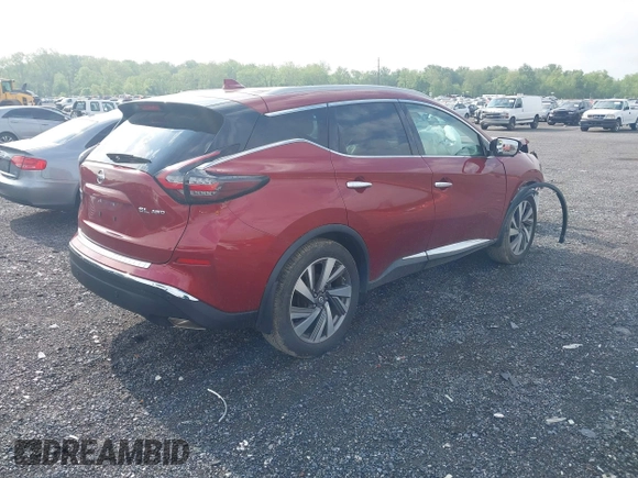 2019 Nissan Murano SL z VIN 5N1AZ2MSXKN122450, wystawiony jako IAAI lot #42193004 z przebiegiem 35 388 mil mil oraz . Historia ofert i sprzedaży dostępna na DreamBid. Obrazek 4.