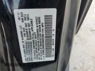 2012 Honda Odyssey Touring with VIN 5FNRL5H9XCB022284, listed as a Copart auction lot 82766824 with Not provided miles and Salvage title. Bid and sale history available at DreamBid. Image 13.